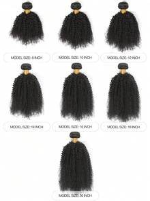 1束非洲卷曲自然黑色真人发束，1束接发，双层发束，4B/4C非洲卷曲真人发束 - Natural Black - 查看 5