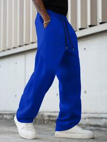 Manfinity Hypemode Men's Drawstring Waist Pocket Casual Everyday Sweatpants - Blue - View 5