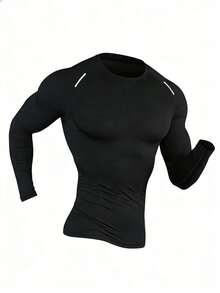 Manfinity Sport Corelite Men's Raglan Sleeve T-Shirt, Shorts And Leggings Sports Suit - Black - View 5