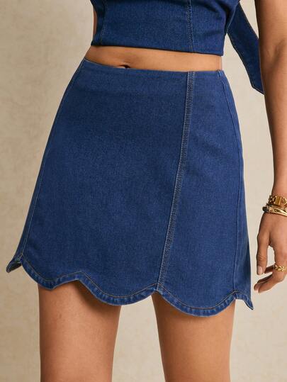 Poéselle Minifalda vaquera casual de mujer, verano