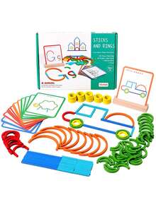MINKOJA Creative Sticks For Intellectual Development, Early Learning Educational Toys, Fine Motor Skills, Color Recognition, Used For Shape Formation, Kindergarten Enlightenment Training, And Interest Cultivation Toys, Including DIY Building Blocks(Suitable For Ages 3+) - Multicolor - View 9