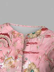 PopScrub Áo khoác đồng phục y tế in họa tiết hoa 3D lấp lánh, áo cardigan thời trang kèm khuyên tai cho y tá, áo khoác đồng phục mùa xuân/hè. - Nhiều màu - Xem 5