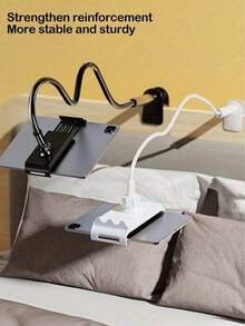 Teckwe 75cm/100cm/120cm 360° Rotating Mobile Phone & Tablet Holder, Spiral Base Slouchy Bracket Phone Holder For Bed And Desk Use Compatible With IPhone, Android Phone, Gift For Birthday, Family, Friends 360 Degree Rotating, Bed Slouchy Stand - View 4