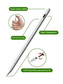 Teckwe 1 Bút cảm ứng sạc lại được, có nam châm hút, thích hợp để viết và vẽ, có thể thay thế bút cảm ứng điện dung của máy tính bảng, dùng để ghi chú trong văn phòng và học tập, là thiết bị điện tử thiết yếu. Dung lượng pin: 120mAh (Không bao gồm cáp dữ liệu) - Nhiều màu - Xem 4