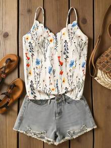 EMERY ROSE Women's Summer Vacation Floral Print Camisole - Multicolor - View 1