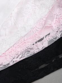 Sweetra Women's French Style New Lace Sheer Fitted Sexy Off-Shoulder 3 PiecesSet, Suitable For Daily, Commute, Casual, And Dating - Multicolor - View 7