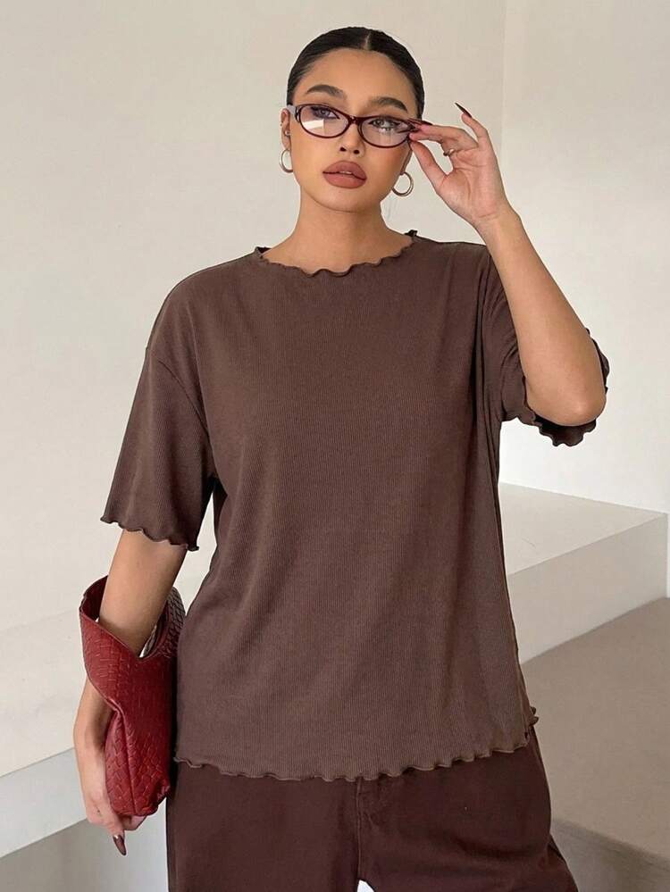 Dazy Plus Oversized Striped Short Sleeve Black & White Summer T-Shirt