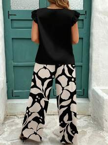 EMERY ROSE 复古印花休闲简约大码两件套，适合度假 - 彩色 - 查看 2