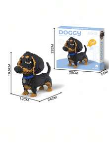 2033片卡通狗狗造型积木，例如雪纳瑞、腊肠犬、哈士奇等。3D拼图，宠物狗狗造型积木套装。完美的生日礼物。房间装饰。 - Pack Bag1 - 查看 6