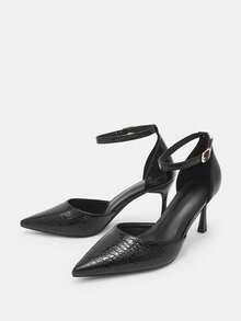 2025秋冬季女士尖头高跟时尚鞋，优雅高贵 - 黑色 - 查看 4