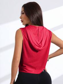 SHEIN Sovereign Charm Women's Letter Print Drawstring Waist Casual Versatile Daily & Sports Sweatshirt - Burgundy - View 6