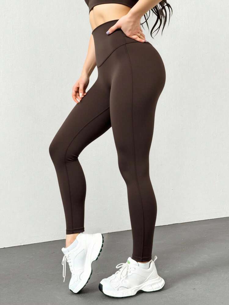 Women's Solid Color High Waist Casual Leggings