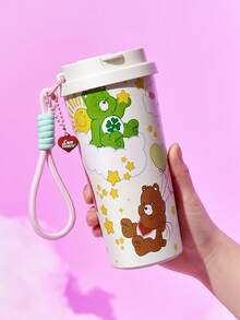 SHEIN X Care Bears 500毫升/16盎司真空隔热不锈钢杯，配1个防漏盖，适用于冷热饮，适用于大多数车载杯架 - 白色 - 查看 9