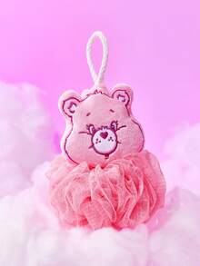 SHEIN X Care Bears 1 Cute Cartoon Pink Love Bear Bath Ball, Bath Sponge, Super Soft Foam Mesh For Bath, With Lanyard. - Pink - View 4