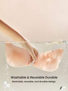 LUVLETTE Reusable Sticky Self-Adhesive Backless Strapless Perforated No-Show Silicone Lift-Air Up Bra-Cinnamon - Cinnamon - View 2