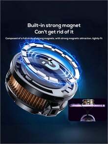 Teckwe 1个温控手机散热器，带磁吸式背夹，快速散热，低噪音，适用于现场游戏、视频观看、日常使用，夏季高效散热，通用型手机散热器（不含数据线） - 彩色 - 查看 3