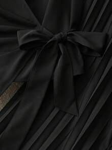 Elenzga Bộ đồ nữ cỡ lớn thời trang thường ngày gồm áo blazer cài nút và quần dài xếp ly (2 món). - màu đen - Xem 6