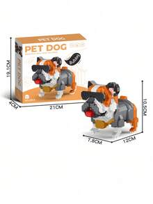 2033片卡通狗狗造型积木，例如雪纳瑞、腊肠犬、哈士奇等。3D拼图，宠物狗狗造型积木套装。完美的生日礼物。房间装饰。 - Pack Bag1 - 查看 11