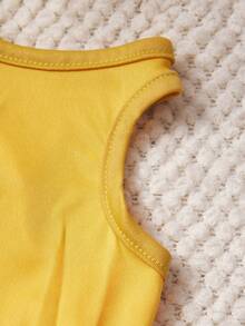 PETSIN 1件快乐牛油果妈妈爱心印花宠物背心 黄色 柔软透气舒适宠物服装 - 黃色 - 查看 2