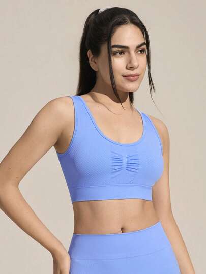 Exploreva Women's Seamless Outdoor Casual Sports Bra; Backless Design; Versatile; Suitable For Women; Can Be Paired With Sleeveless Tops; Suitable For Fitness, Yoga And Outdoor Running