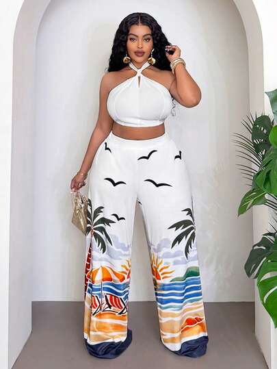 Veslaya Bộ đồ nữ cỡ lớn mùa Xuân/Hè 2026: Thích hợp cho các lễ hội âm nhạc, Lễ Phục Sinh, Phong cách Boho, Tiệc sinh nhật, Lễ tốt nghiệp, Phong cách sinh viên, Thường ngày, Cơ bản, Đa năng, Kỳ nghỉ, Du lịch biển, Bãi biển, Tắm nắng, Phong cách thịnh hành, Phong cách đường phố, Khách dự đám cưới, Phong cách Bohemian, Đi làm, Ăn trưa muộn, Sân bay, Tiệc tùng, Đi chơi ngày lễ, Dạ tiệc sang trọng, Vũ hội, Giải trí, Cao cấp. Bộ áo croptop siêu ngắn ôm sát in họa tiết bãi biển, cổ yếm, thích hợp cho các dịp: Lễ hội âm nhạc, Lễ Phục Sinh, Phong cách Boho, Tiệc sinh nhật, Lễ tốt nghiệp, Đại lễ hội, Sinh viên, Thường ngày, Cơ bản, Đa năng, Kỳ nghỉ, Du lịch biển, Bãi biển, Bãi biển, Bãi biển, Bãi biển, Bãi biển, Bãi biển, Thích hợp cho các dịp: Thích hợp cho các dịp: Thích hợp cho lễ hội âm nhạc, Lễ Phục Sinh, Phong cách Boho, Tiệc sinh nhật, Lễ tốt nghiệp, Đại lễ hội, Sinh viên, Thường