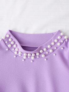 SHEIN Vestido largo de uso diario y casual con estampado y cintura ceñida para niñas - Multicolor - Ver 6