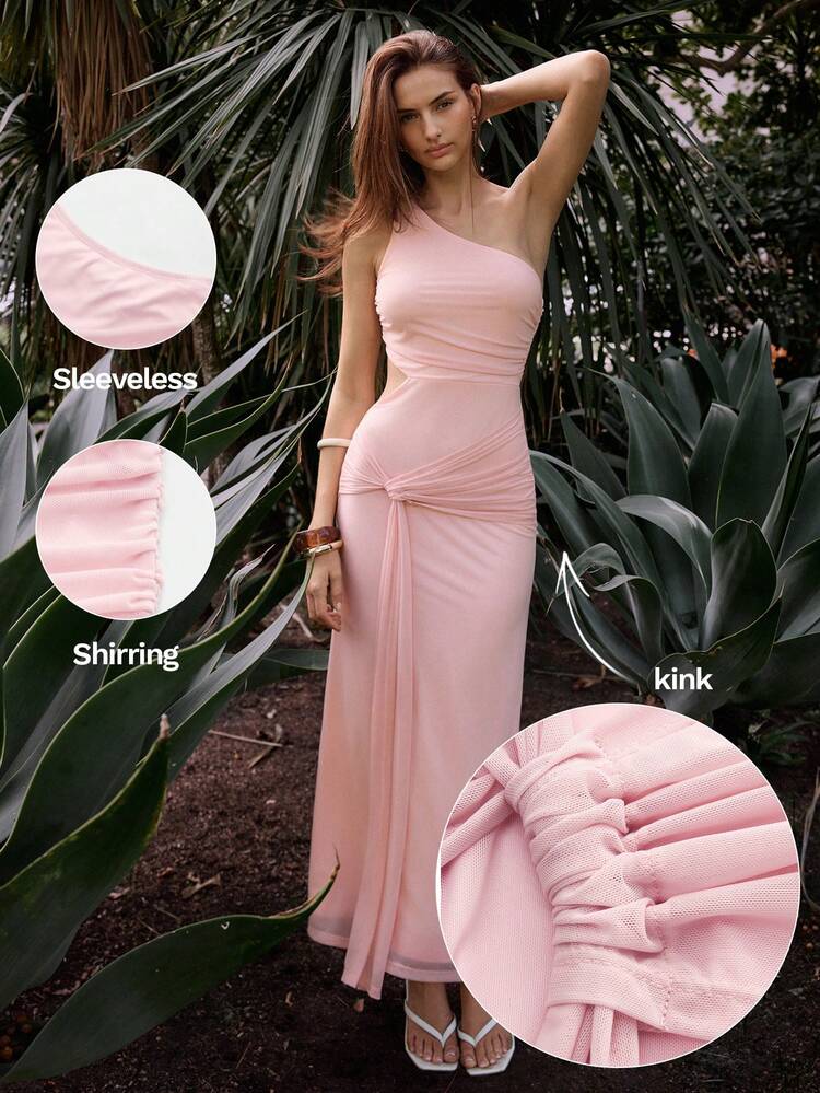 SHEIN Maija Abito lungo estivo MAIJA con ricamo inglese, taglio e volant a balze