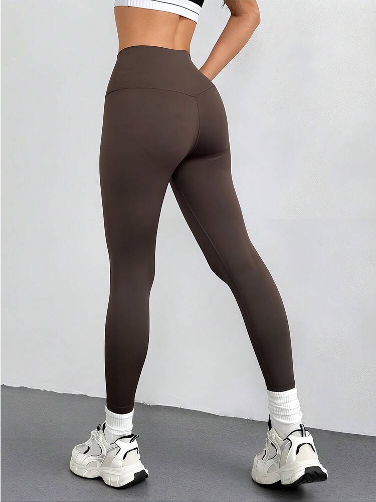 Women's Solid Color High Waist Casual Leggings