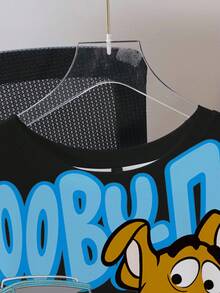 SCOOBY-DOO X SHEIN Men's Round Neck Cartoon Letter Print Casual Versatile Daily Wear Short Sleeve T-Shirt - White - View 6