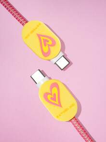 LOONEY TUNES X SHEIN Data Cable Protector, Suitable For IPhone Charger, 4-Piece Set Of Mobile Phone Cable Protectors, Charger Protector (Excluding Data Cable) - Yellow - View 7