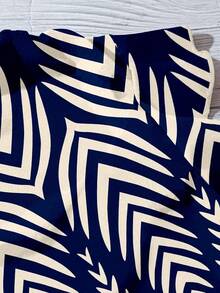 Rusticease 女士休闲几何印花衬衫，适合夏季穿着 - 彩色 - 查看 5