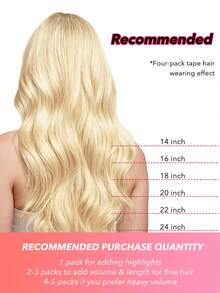100% Cabello humano real 9 piezas Extensiones de cabello rectas con clip 148G 14-24 pulgadas Color dorado platino Doble trama Extensiones de cabello con clip invisibles Cabello humano Remy natural para uso diario de mujeres y niñas - S60A - Ver 10