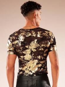 FeverCity Camiseta casual de verano de corte slim, de cuello redondo y manga corta para hombre - Multicolor - Ver 5