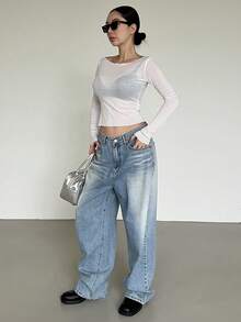 Dazy Tall Tall Women's Fitted Turtleneck Long Sleeve Top, Elegant City Casual Pullover Blouse - White - View 5