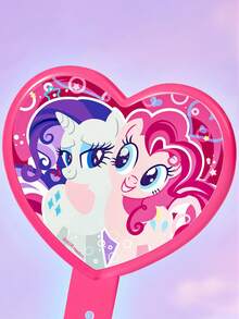 My Little Pony X SHEIN Gương cầm tay di động màu hồng in hình hoạt hình dễ thương, độ phân giải cao, gương trang điểm Kawaii, nhẹ và nhỏ gọn, tiện lợi để kiểm tra chi tiết trang điểm, thích hợp cho du lịch và đi lại, hình kỳ lân. - Nhiều màu - Xem 3