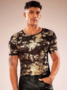 FeverCity Camiseta casual de verano de corte slim, de cuello redondo y manga corta para hombre - Multicolor - Ver 4