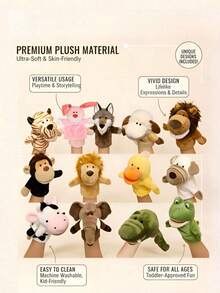 1 Pack Small Animal Hand Puppet With Movable Mouth Great For Storytelling, Teaching, Preschool, Role-Playing-Durable, Vibrant, Educational Puppets Suitable As A Holiday Birthday Gift Spring To Summer - Multicolor - View 14