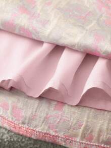 GlowEve Vestido curto azul texturizado sem mangas com laço, moda feminina de verão, adequado para passeios diários, encontros e feriados - Rosa chiclete - Visão 6
