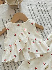 LMoss Kids 2件套女婴碎花编织背心和打底裤套装 - 彩色 - 查看 7