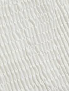 Qadelle Top de tirantes finos de estilo suelto y elegante, con diseño de encaje blanco, parches y decoración de perlas, de doble capa y silueta evasé, ideal para uso casual, al aire libre, de paseo, de playa o de fiesta, de estilo versátil y de alta gama, nueva colección primavera/verano - Blanco - Ver 5
