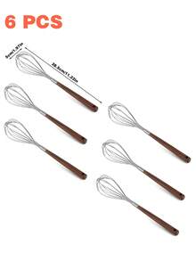 1个/2个/6个装不锈钢木柄手动打蛋器/搅拌器 - 无需电池，金属材质，方便烘焙和烹饪，是打发和混合食材的理想选择，打蛋器 | 手动搅拌器 | 结构坚固，手持式打蛋器 - 彩色 - 查看 12