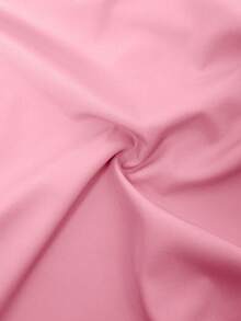 Rafferiza Contrast Color Embroidery Stand Collar Rhinestone Decor Loose Long Dress For Women - Pink - View 3