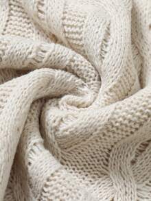 Manfinity CityGents 男士纯色短袖落肩半开襟休闲针织上衣 - 杏色 - 查看 5