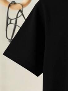 EMERY ROSE Van Gogh Rabbit T-Shirt, Starry Night Farm Animal T-Shirt, Funny Rabbit Lover T-Shirt, Art Pet Rabbit Gift, Unique Farm Rabbit T-Shirt - Black - View 3