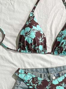 Swim Mod 女士热带印花两件式比基尼套装 - 彩色 - 查看 6