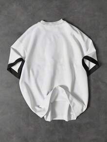 Manfinity EMRG 男士 GAME OVER 解构短袖 T 恤，美式街头风宽松圆领 T 恤 - 彩色 - 查看 2