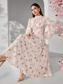 Modelyn Đầm nữ thanh lịch in hoa tay phồng, thích hợp cho công sở. - Nhiều màu - Xem 3