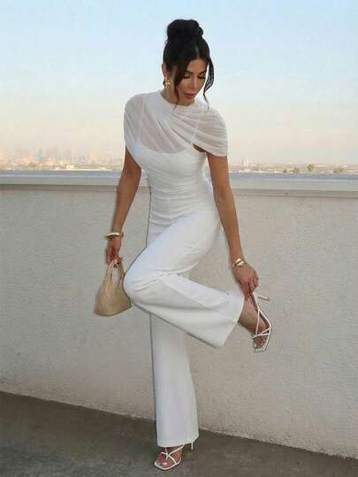 Firerie Combinaison élégante et minimaliste pour femmes, polyvalente, convenant pour la plage, l'aéroport, les vacances et le travail