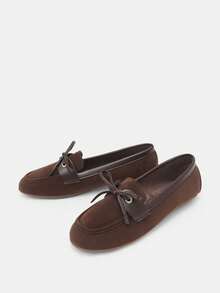 Bholvia 2025 Otoño Mujer Mocasines con Lazo, Cómodos Zapatos Planos Casuales de Punta Redonda Slip-On, Versátiles Planos para Uso al Aire Libre Día de San Valentín - Marrón - Ver 4