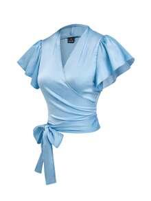 GlowEve Elegant Summer Shirts For Casual Commuting Woven By Women - Blue - View 4